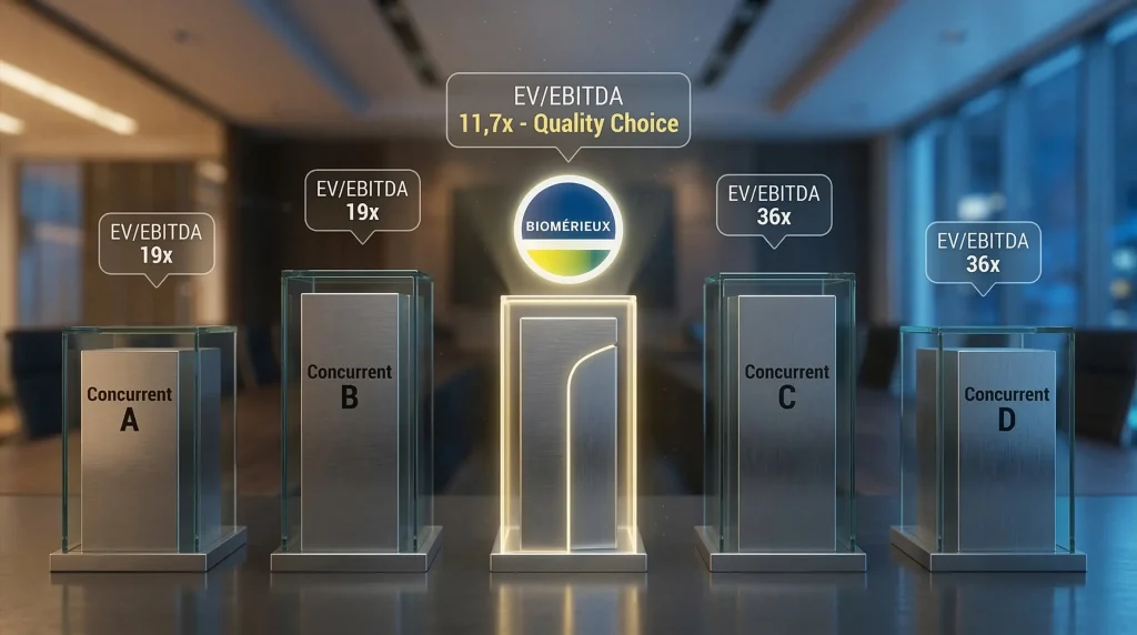 Investir dans l'action BioMérieux en 2026 : Analyse et Perspectives 10 Valorisation comparative de l'action BioMérieux vs concurrents : ratio EV/EBITDA attractif de 11,7x pour un investissement de qualité.