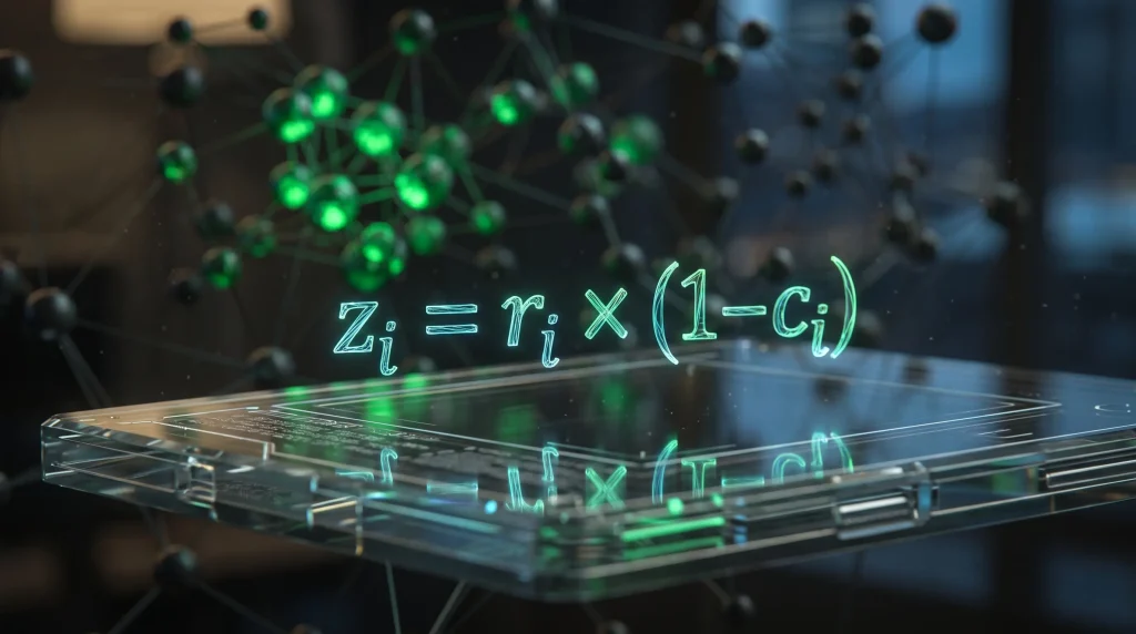 Stratรฉgie GPM 2026 : Le Guide pour Surperformer l'Investissement 60/40 2 Formule mathรฉmatique du score zi pour le Generalized Protective Momentum sur รฉcran futuriste.